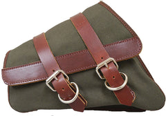 La Rosa Design Canvas Right Left Saddlebag Swing Arm Bag Fit For Harley Sportster 2004-Up Army Green
