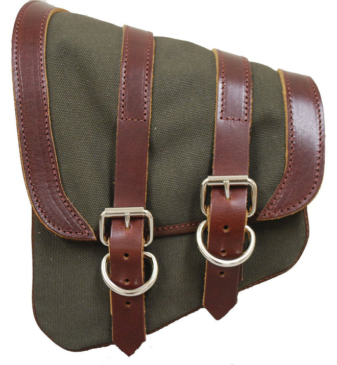 La Rosa Design Canvas Right Left Saddlebag Swing Arm Bag Fits For Harley Softail 1986-up Rigid Frame
