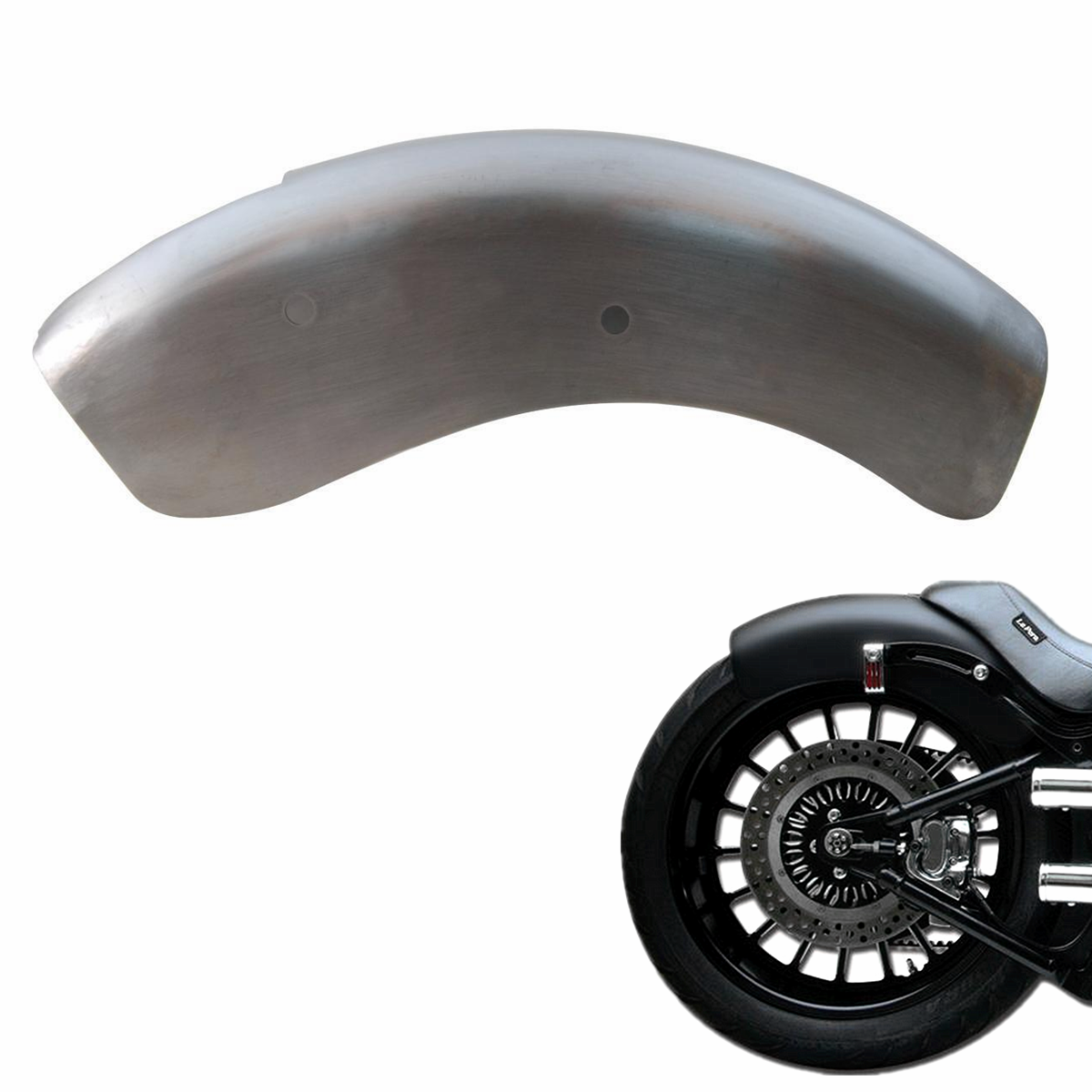 Santee Unpainted Moto Shorty Raw Rear Fender 200mm Tire Fits For Harley Softail 2007-14