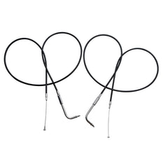 Custom Chrome 130cm Black Vinyl Throttle & Idle Cable Fit For Harley Sportster XL883/200 02-14