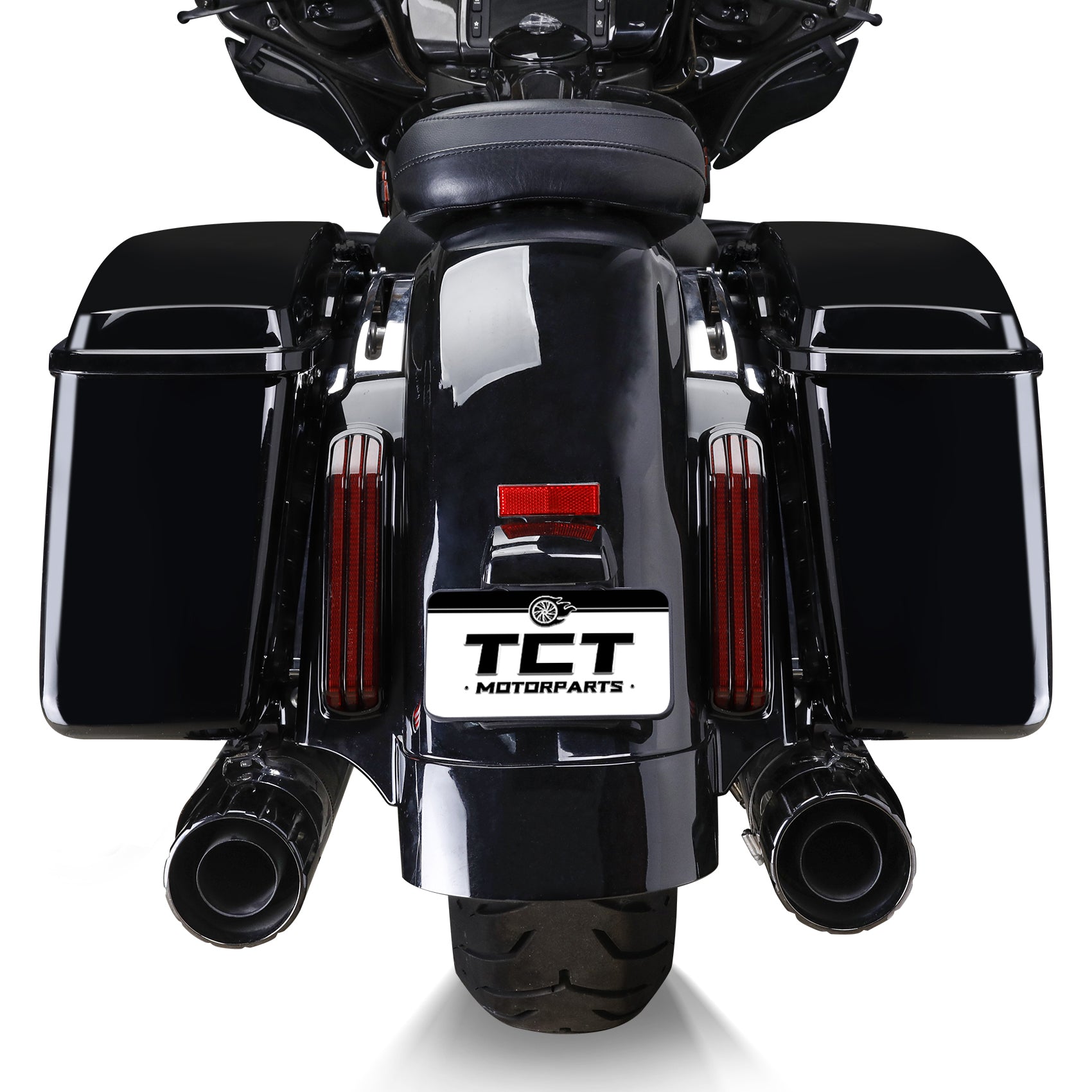 Custom Chrome Vivid Black Hard Saddlebags Fit For Harley Touring road glide road king '14-'24