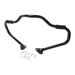 Custom Chrome Mustache 1-1/4" Engine Guard Highway Bar W/ Footrests Fits Matte Black, Chrome For Harley Dyna 06-17