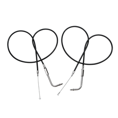 Custom Chrome 110cm Black Vinyl Throttle+Idle Cables Fit For Harley Sportster XL883 1200 02-14