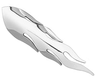Custom Chrome 8" Chrome Flame Universal Exhaust Heat Shield Cover With Clamps For 1-3/4" Pipes