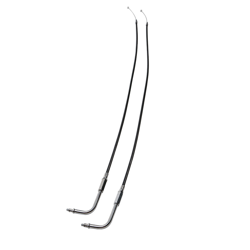 Custom Chrome 90cm Black Vinyl Throttle & Idle Cable Fit For Harley Sportster XL883 1200 98-14