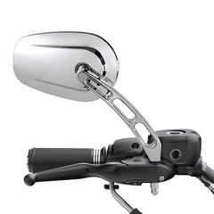 Custom Chrome 8mm Rearview Side Tapered Mirrors Slotted Stem Chrome Fit For Harley, 1982-2024