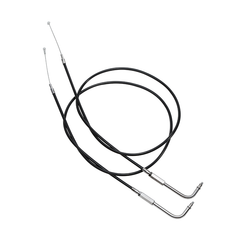 Custom Chrome 110cm Black Vinyl Throttle+Idle Cables Fit For Harley Sportster XL883 1200 02-14