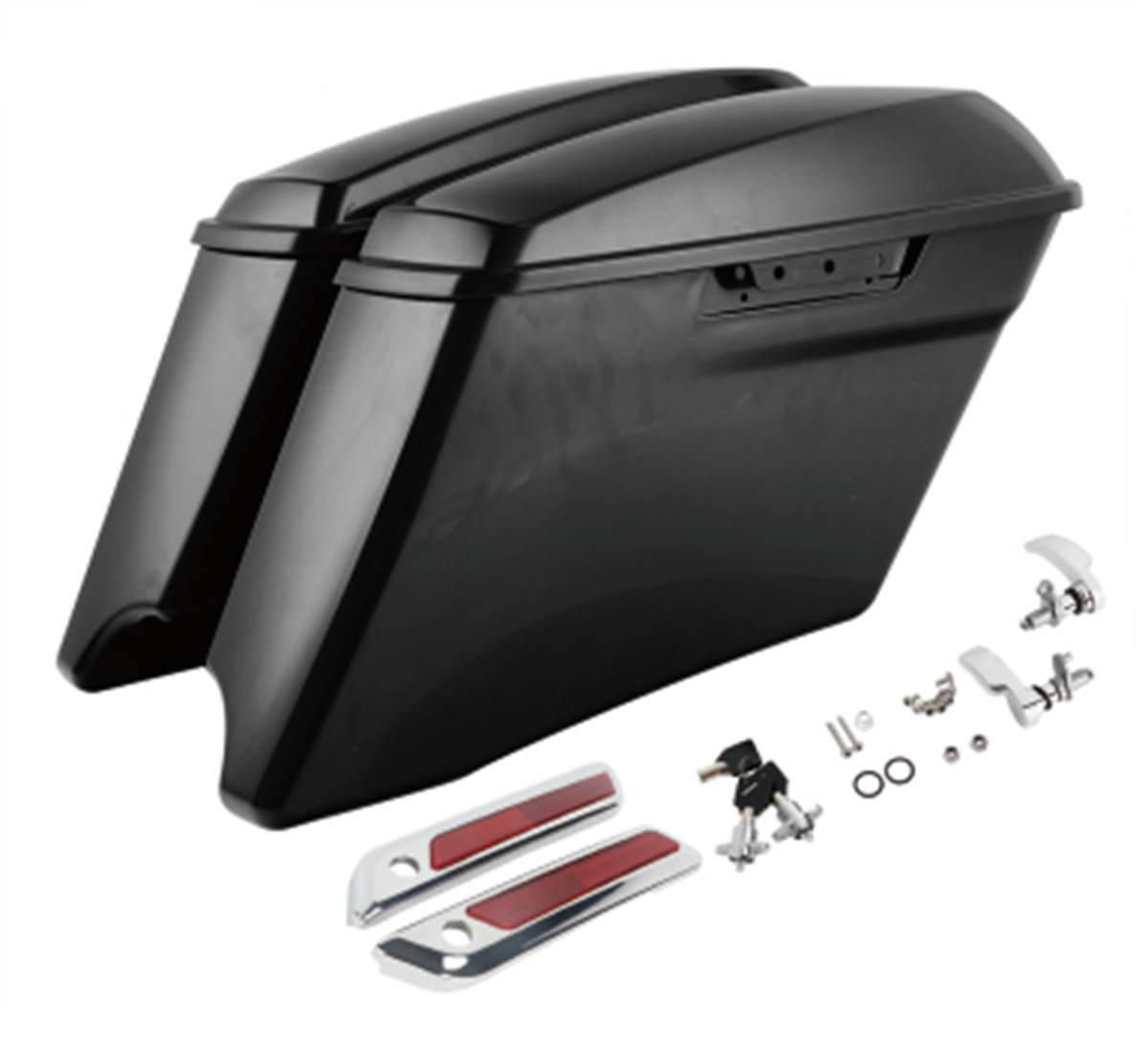 Custom Chrome Unpainted Hard Saddlebags Primer Black Fit For Harley Touring Road Glide 2014-up