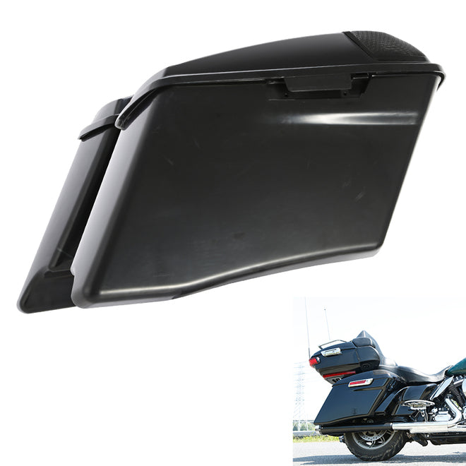 Custom Chrome Unpainted CVO Hard Stretched Saddlebags w/Speaker Lid Fit For Harley Touring 14-Up