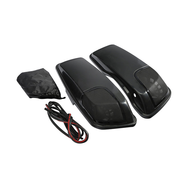 Custom Chrome 5"x7" Saddlebag Lid Speaker Grills Unpainted Fit For Harley Touring 14+ Primered
