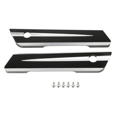 Custom Chrome Saddlebags Hinge Latch Covers Gloss Black Chrome Fit For Harley Touring Road King Glide 14-up