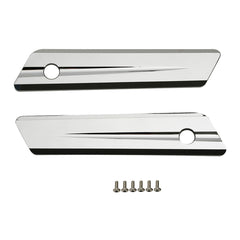Custom Chrome Saddlebags Hinge Latch Covers Gloss Black Chrome Fit For Harley Touring Road King Glide 14-up