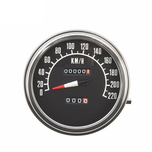 68-84 Black Face Speedometer Gauge 1:1 Ratio for Harley 1968-1984