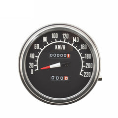 Custom Chrome KM/H 68-84 Black Face Speedometer Gauge 1:1 Ratio For Harley Davidson Fat Bob FL