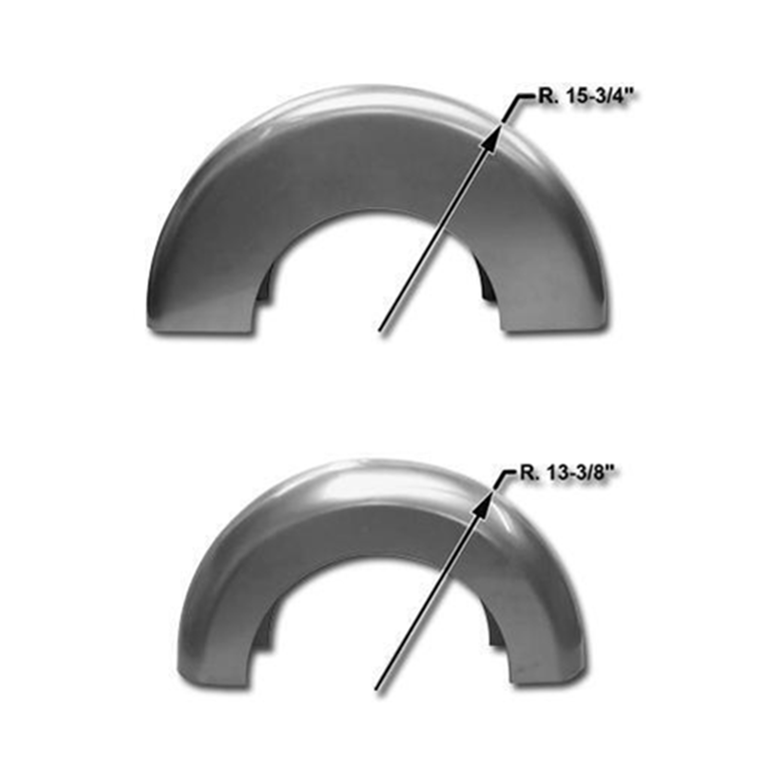 Santee 10.5"Custom Blank Steel Rear Fender Round-Top 13-3/8"Radius Fits Harley 16"Wheel