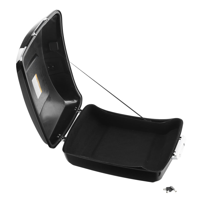 HR3 Vivid Black 10.7" Chopped Style Touring Trunk Luggage For 14-24 Harley Touring