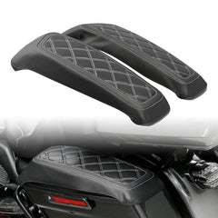 C.C. RIDER Saddlebag Lid Covers Lattice Stitching Protect Saddlebags For Harley Touring Street Glide Road Glide 2014-2024
