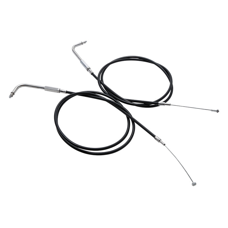 Custom Chrome 130cm Black Vinyl Throttle & Idle Cable Fit For Harley Sportster XL883/200 02-14