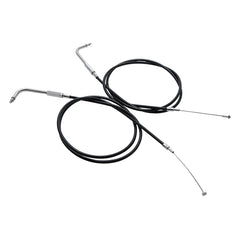 Custom Chrome 130cm Black Vinyl Throttle & Idle Cable Fit For Harley Sportster XL883/200 02-14