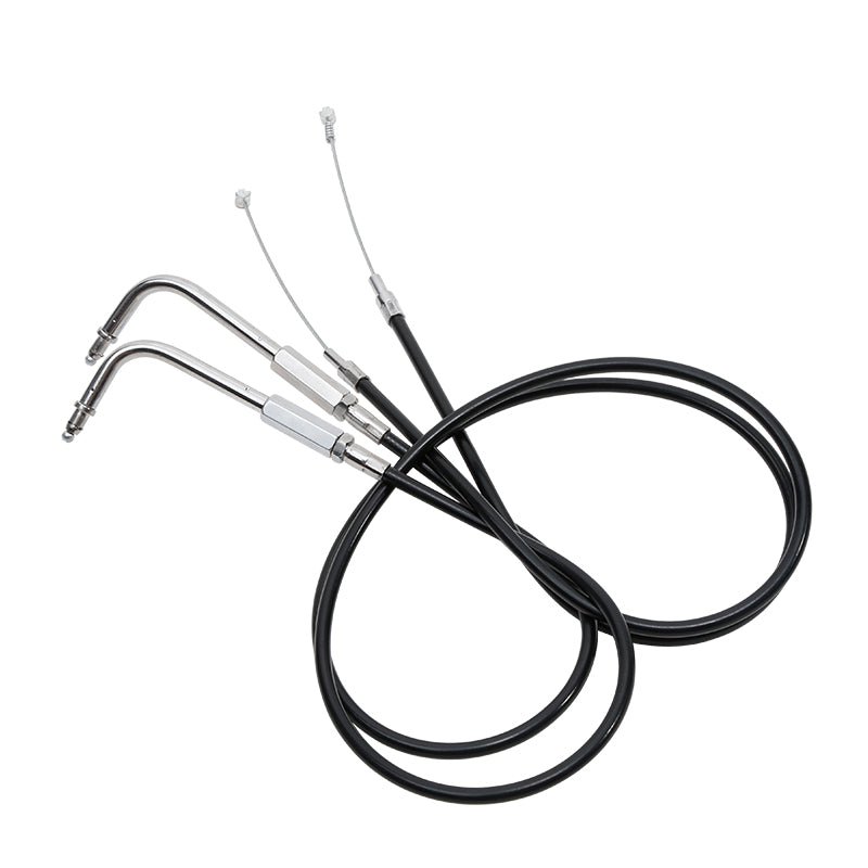 Custom Chrome 90cm Black Vinyl Throttle & Idle Cable Fit For Harley Sportster XL883 1200 98-14