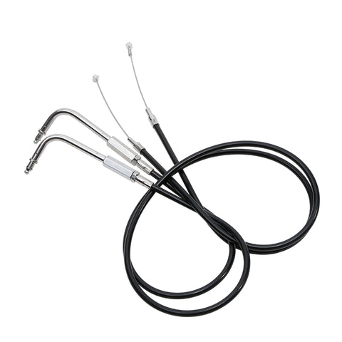 Custom Chrome 90cm Black Vinyl Throttle & Idle Cable Fit For Harley Sportster XL883 1200 98-14