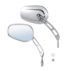 Custom Chrome 8mm Rearview Side Tapered Mirrors Slotted Stem Chrome Fit For Harley, 1982-2024