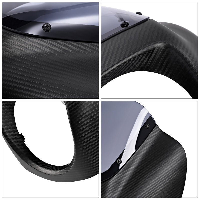 HR3 Carbon Fiber Black Denim Headlight Fairing & Windshield Fit For Harley Softail FXBB FXLR 2018-later