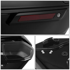 HR3 Vivid Black Pinstripe Regular Saddlebags with 6*9" Speaker Cutouts for 2024 HD Touring