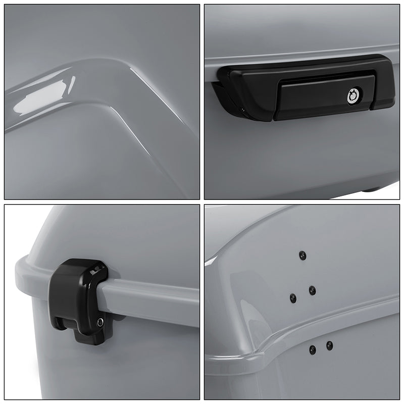 HR3 Billiard Gray 13.7" King Size Touring Trunk Luggage For 14-24 Harley Touring