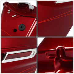 HR3 Velocity Red Sunglo CVO Stretched Saddlebags For 14-23 Harley Touring