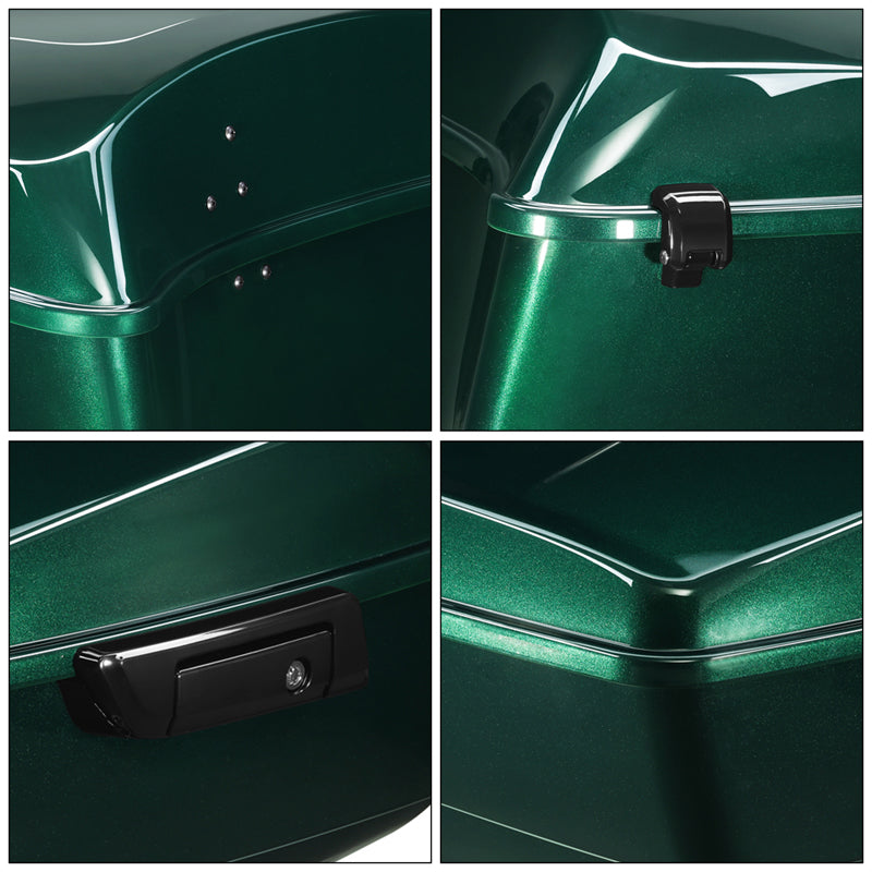 HR3 Alpine Green 13.7" King Size Touring Trunk Luggage For 14-24 Harley Touring