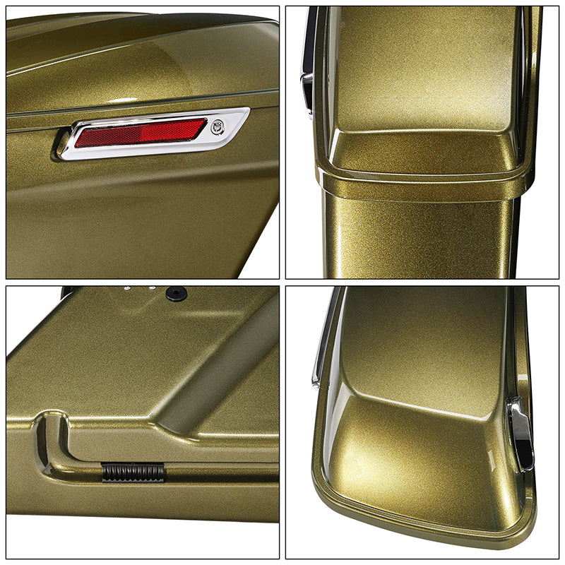 HR3 Olive Gold Hard Saddlebags (Regular) For 14-23 Harley Touring