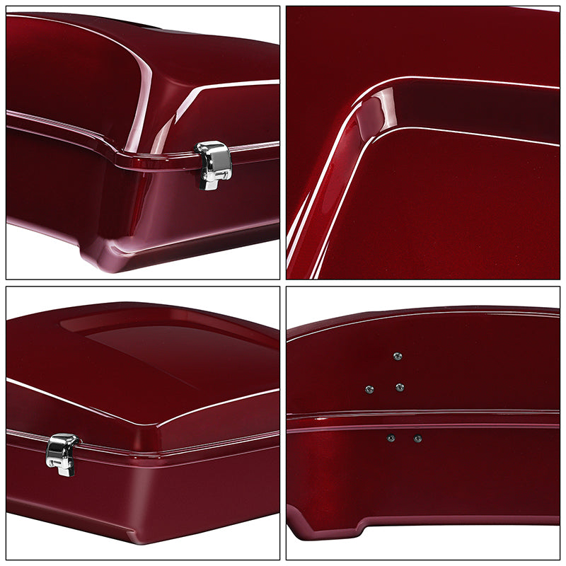 HR3 Mysterious Red Sunglo 10.7" Chopped Style Touring Trunk Luggage For 14-24 Harley Touring