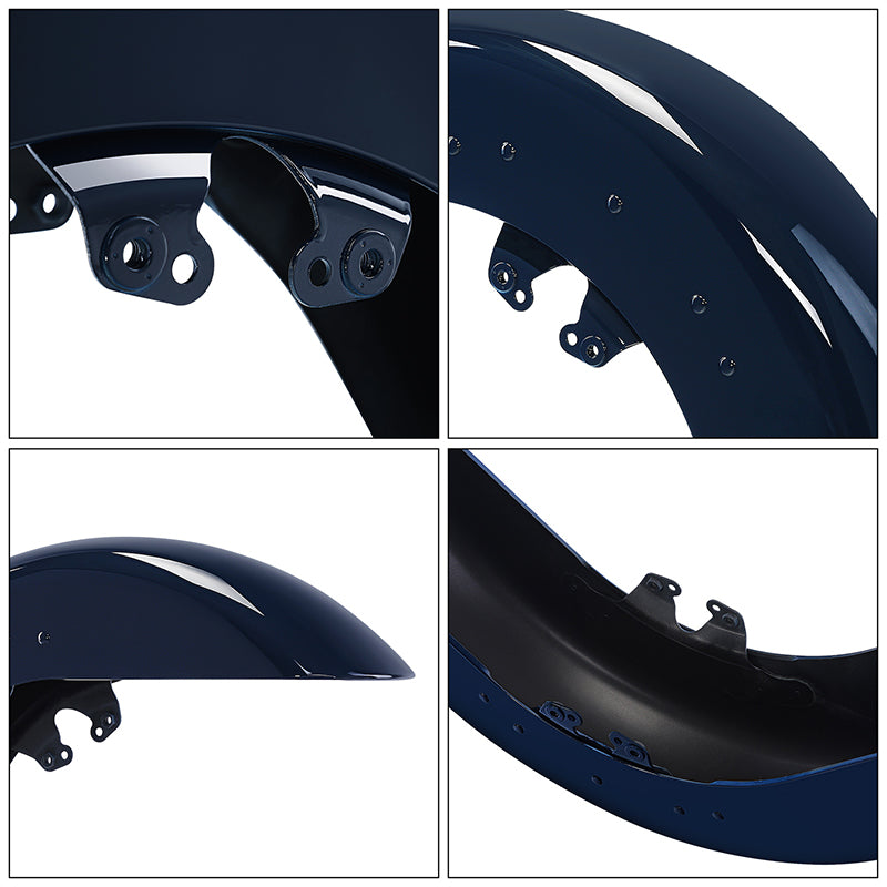 HR3 Billiard Blue Motorcycle 18" Wide Tire Front Mudguard Fender For Harley Touring Models 2014-2023