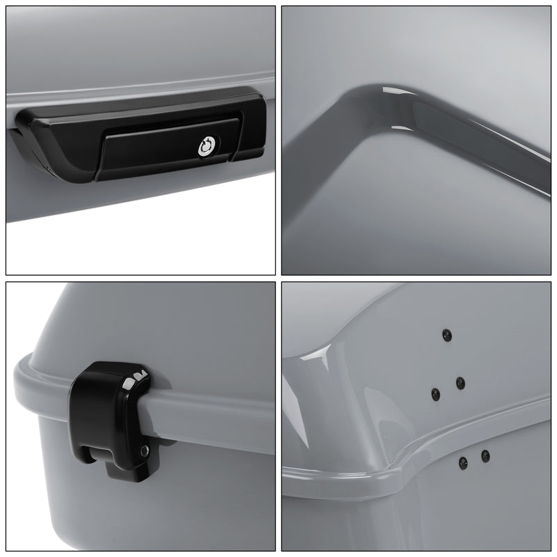 HR3 Billiard Gray 10.7" Chopped Style Touring Trunk Luggage For 23+ Harley Touring