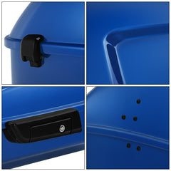 HR3 Blue Burst 10.7" Chopped Style Touring Trunk Luggage For 14-24 Harley Touring