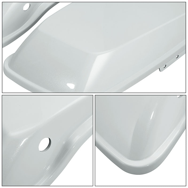 HR3 White Amethyst With Black Licorice Flames Hard Saddlebag Lids For Street Glide 2022 FLHX