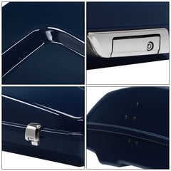 HR3 Billiard Blue 5.5" Razor Style Touring Trunk Luggage For 14-24 Harley Touring