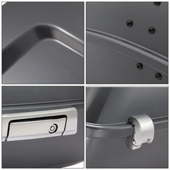 HR3 Gauntlet Gray Metallic 13.7" King Size Touring Trunk Luggage For 14-24 Harley Touring