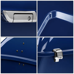 HR3 Bright Billiard Blue King Size Touring Trunk Luggage with Speaker Cut Outs For 14-24 Harley Touring