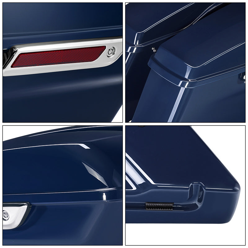 HR3 Billiard Blue Hard Saddlebags (Regular) For 14-23 Harley Touring