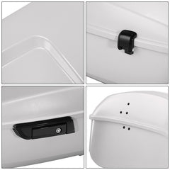 HR3 White Onyx Pearl 13.7" King Size Touring Trunk Luggage For 14-24 Harley Touring