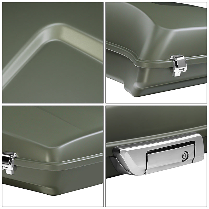 HR3 Deadwood Green Denim 5.5" Razor Style Touring Trunk Luggage For 14-24 Harley Touring