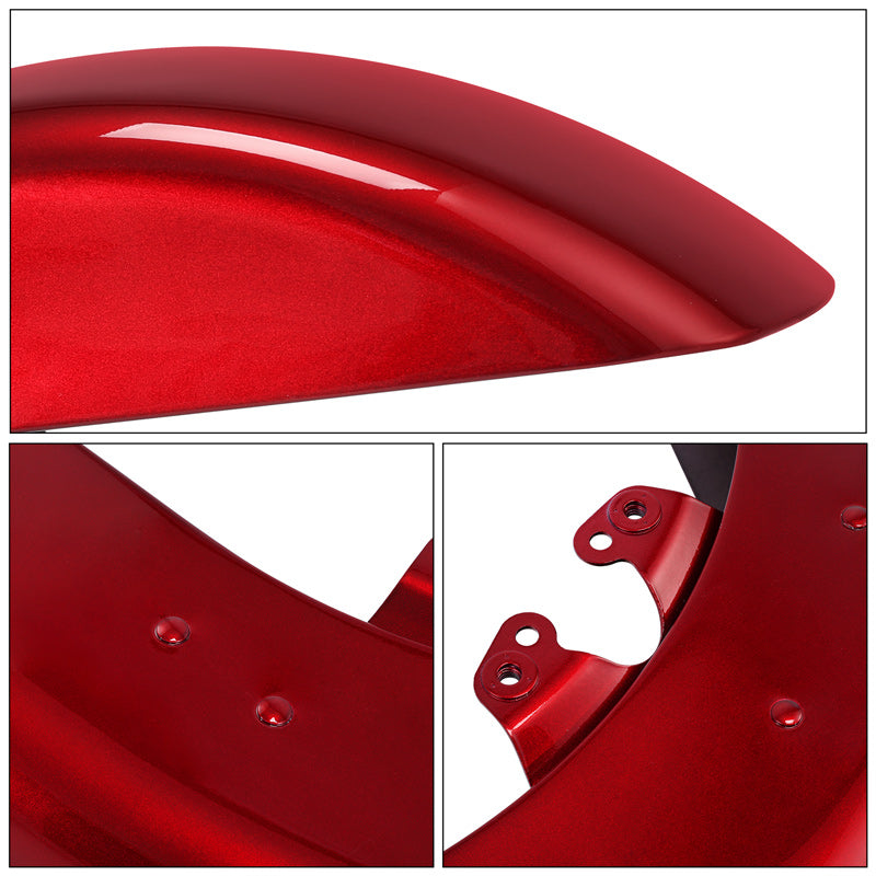 HR3 Velocity Red Sunglo 2016S Motorcycle 18" Wide Tire Front Mudguard Fender For Harley Touring Models 2014-2023