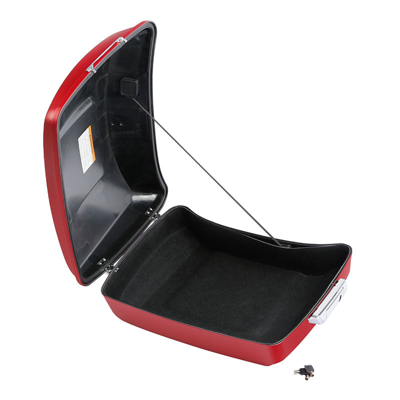 HR3 Wicked Red Denim 10.7" Chopped Style Touring Trunk Luggage For 14-24 Harley Touring