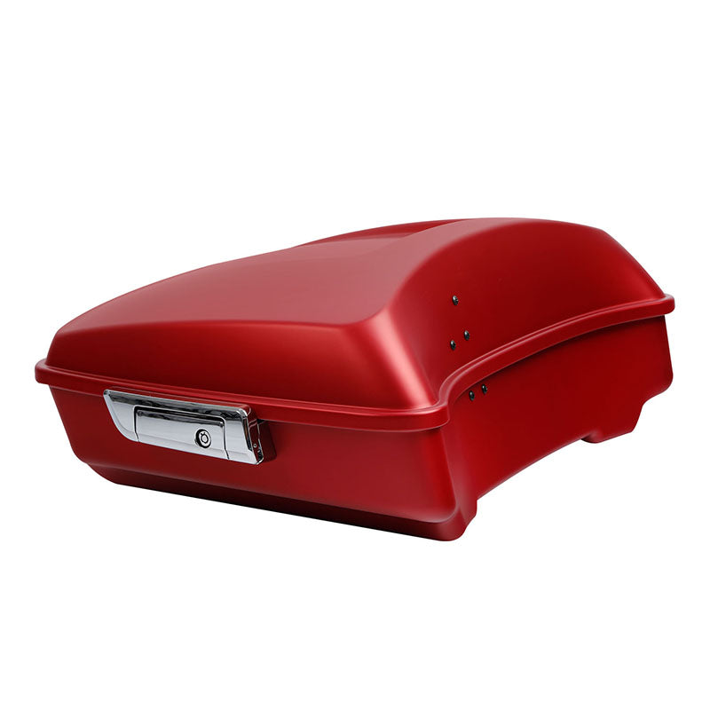 HR3 Wicked Red Denim 10.7" Chopped Style Touring Trunk Luggage For 2014-2024 Harley Touring[Restocking]