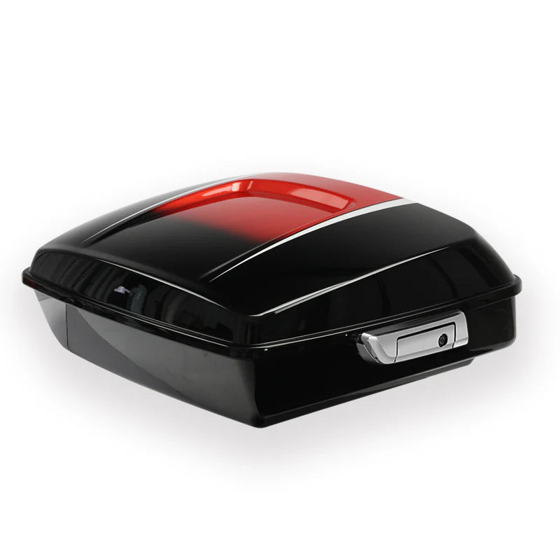 HR3 Sunset Orange / Sunset Black Fade 10.7" Chopped Style Touring Trunk Luggage For 14-24 Harley Touring