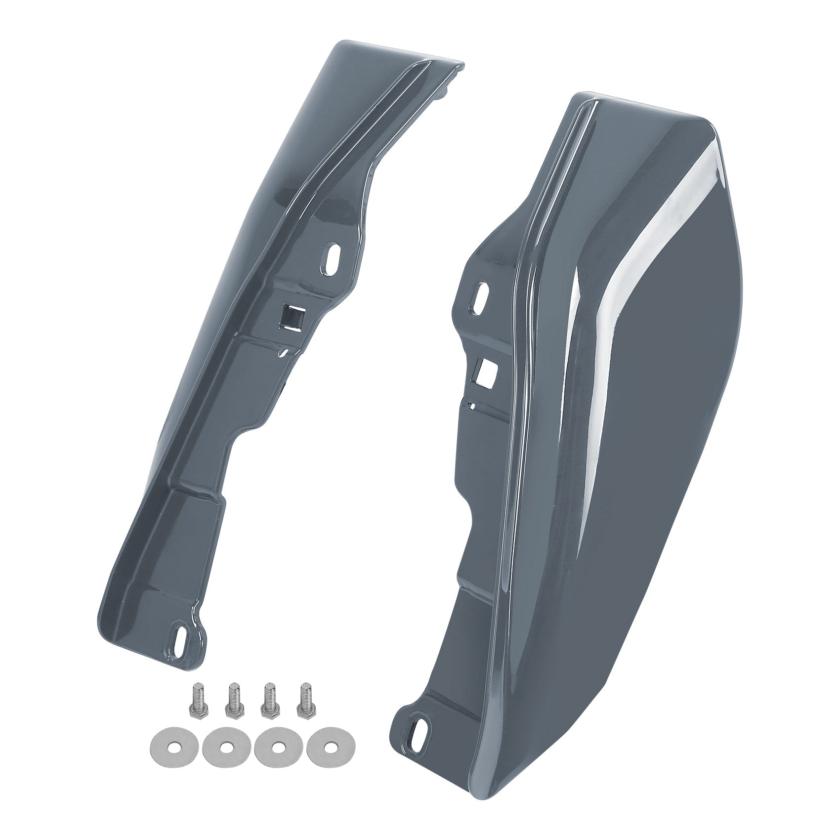 HR3 Gunship Gray Mid Frame Air Heat Deflectors For Harley Touring and Trike Models 09-24