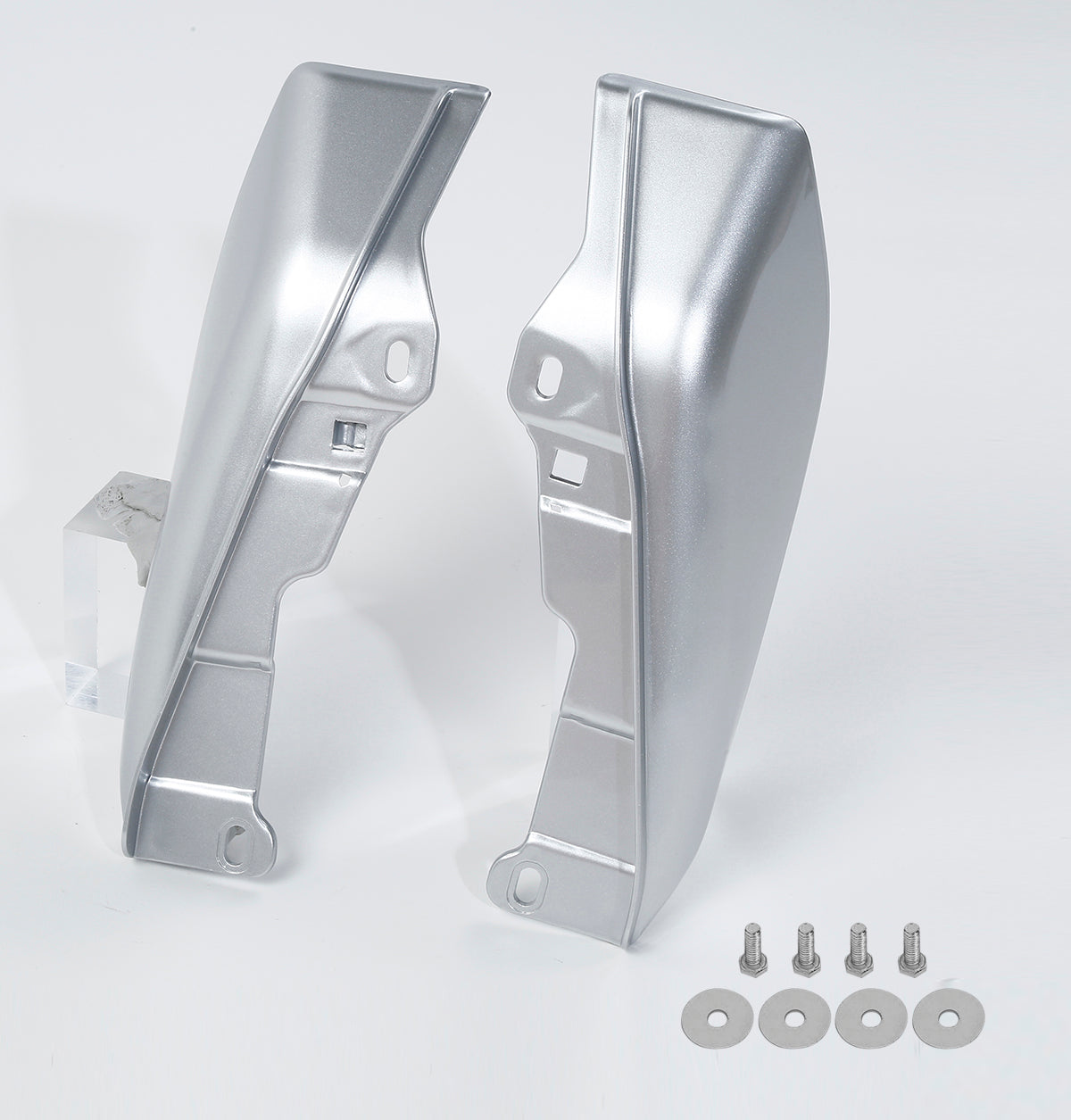 HR3 Silver / Black Honeycomb Fade Mid-Frame Air Deflectors For Harley Touring and Trike Models 09-24