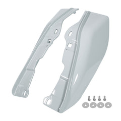 HR3 Apple Green / White Gray Mid-Frame Air Deflectors For Harley Touring and Trike Models 09-24